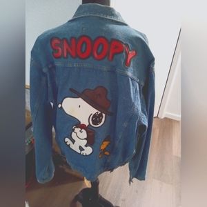 Vintage snoopy jean jacket